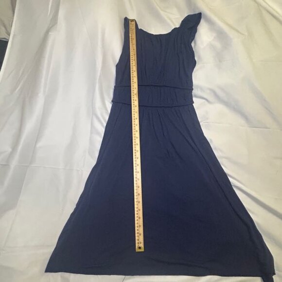 Michael Stars Dress Sleeveless Pleated Design Breathable Fabric Navy Blue W OS - Picture 6 of 8